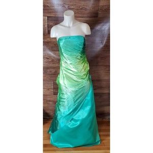 Jump Apparel Wendye Chaitin Women's Size 11-12 Green Ombre Sparkle Dress Formal